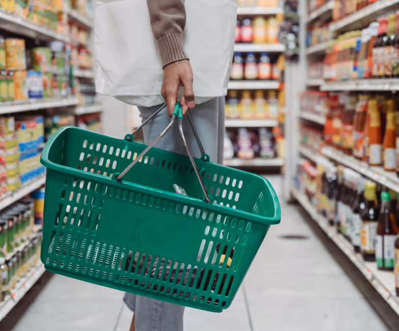Person shopping in grocery store