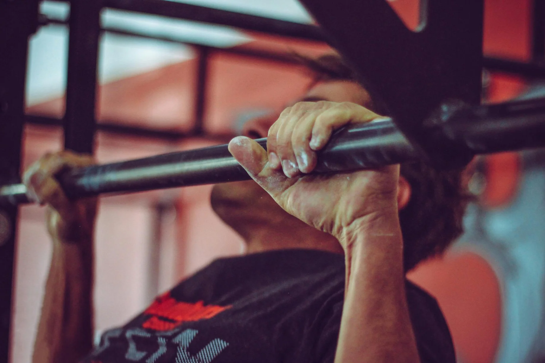 Calisthenics student doing their first pull uo