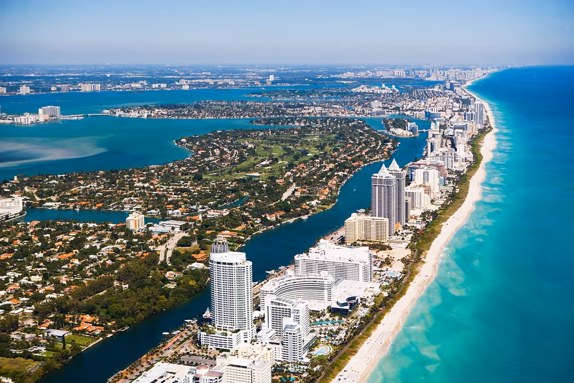 aerial view of a beach in Florida