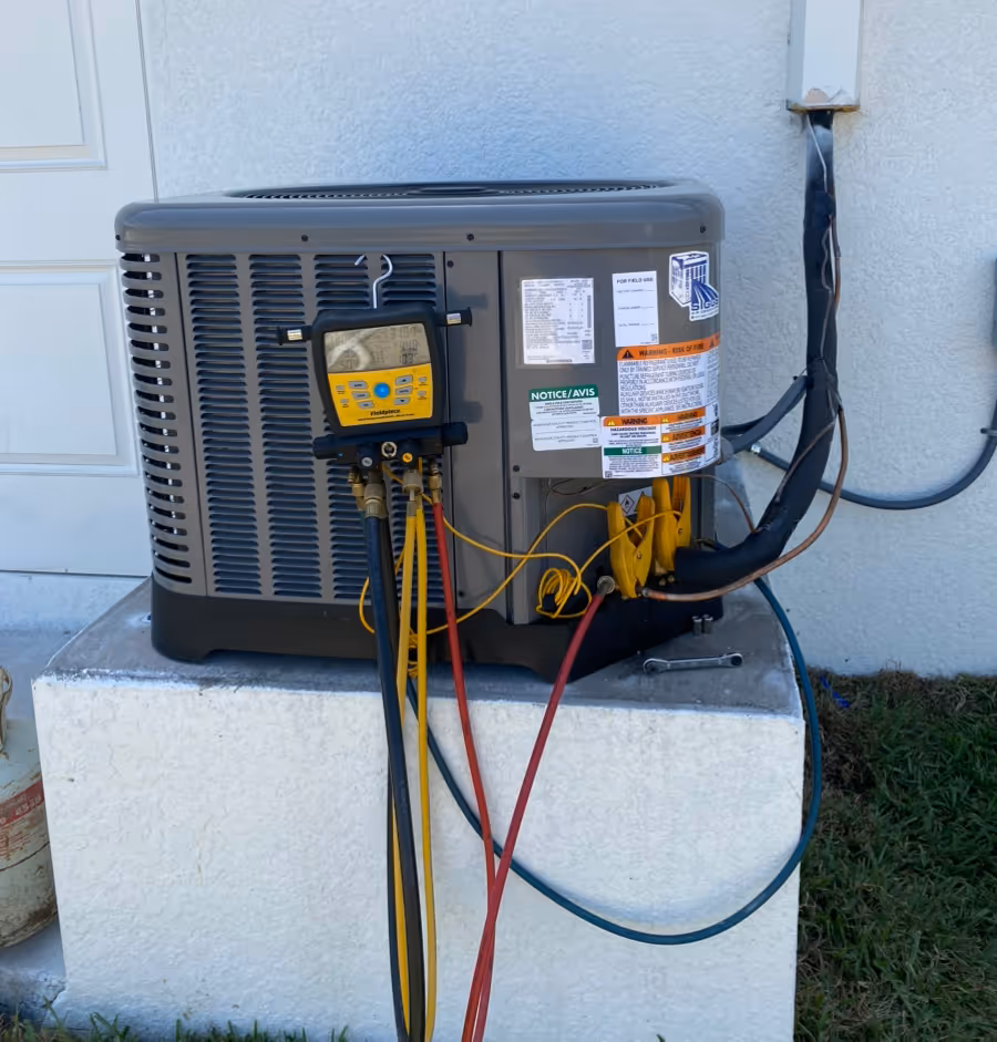 CU AC unit with gauges
