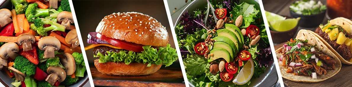 collage of closeup food photos