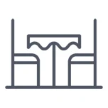 icon graphic of a table and chairs