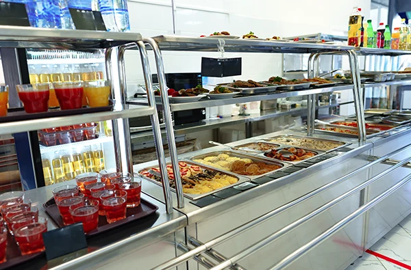 photo of foods displayed in cafeteria