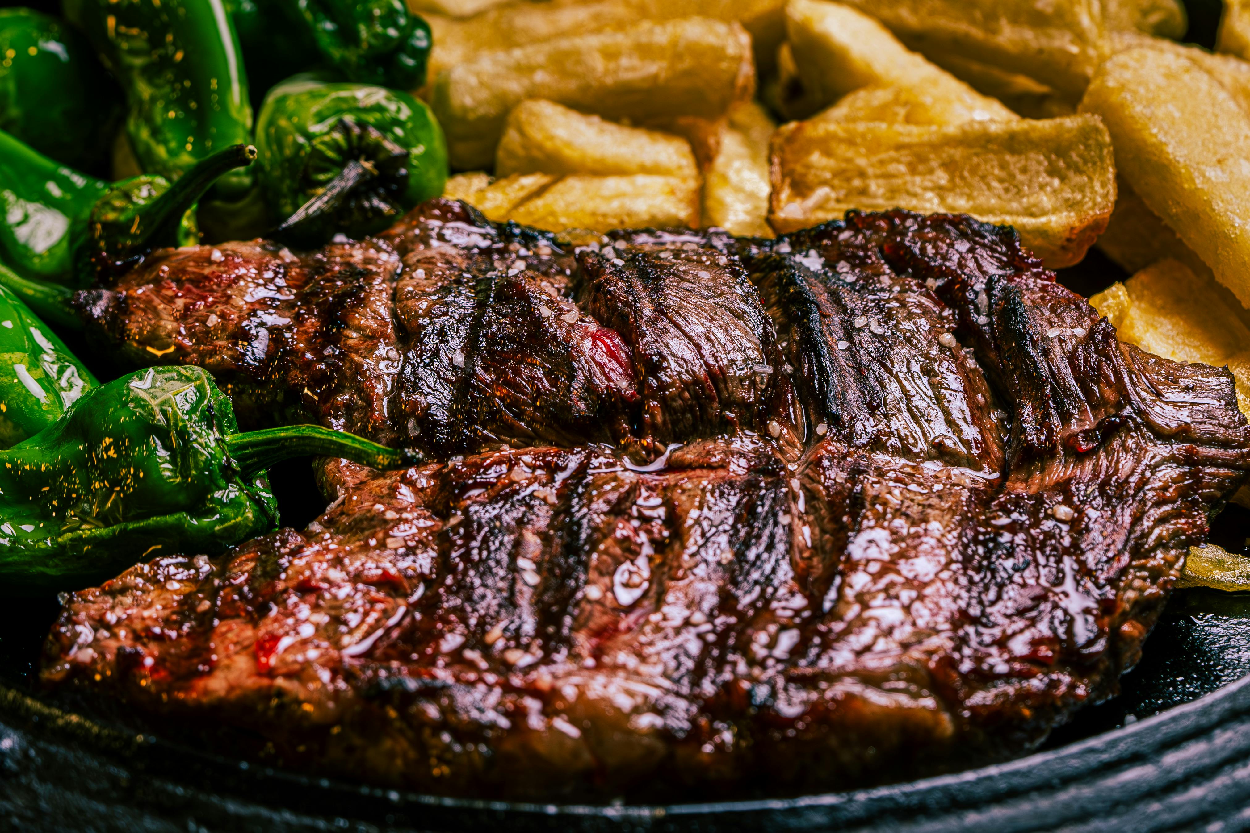 Plated steak with two sides