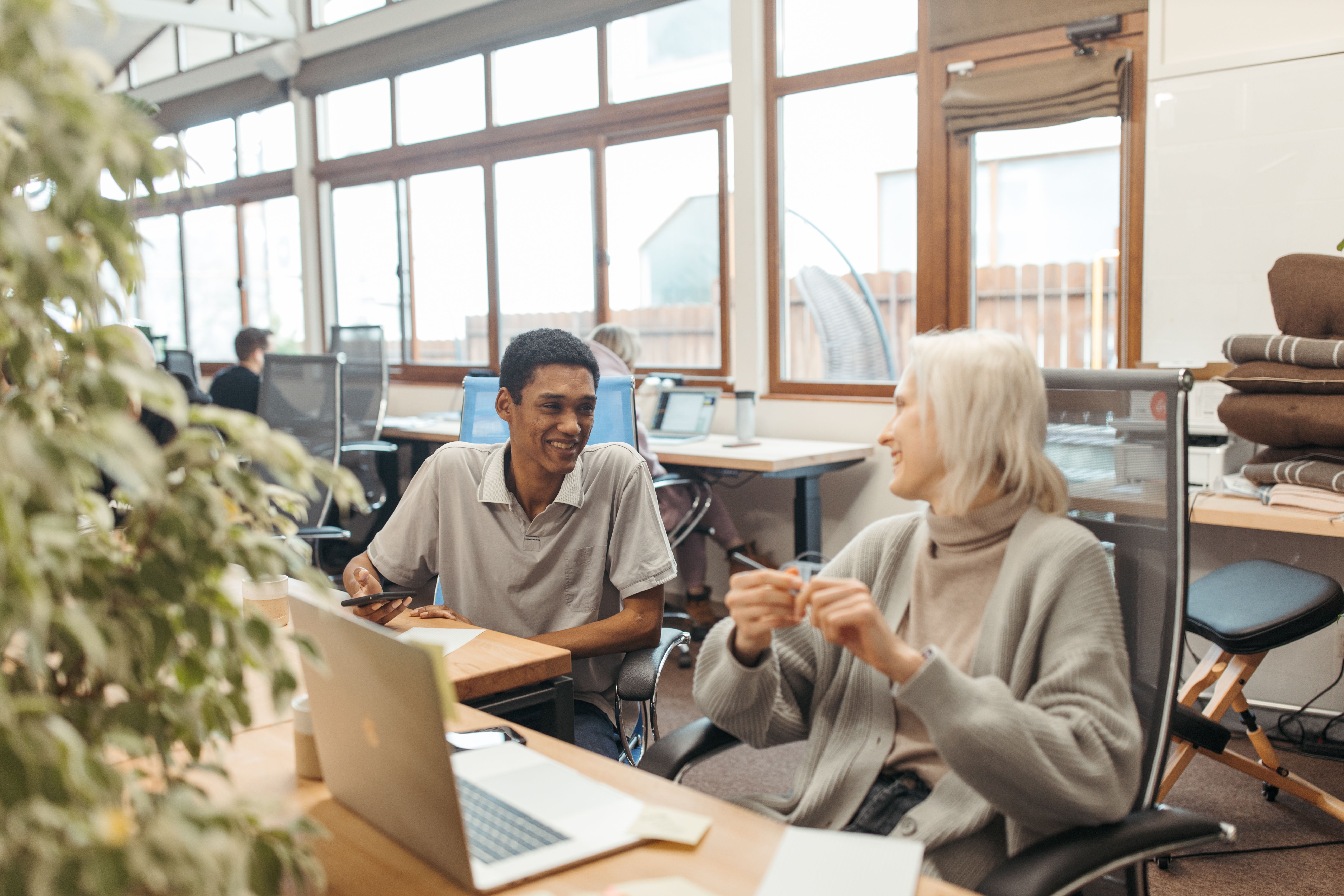 Two coworkers having a meaningful connection