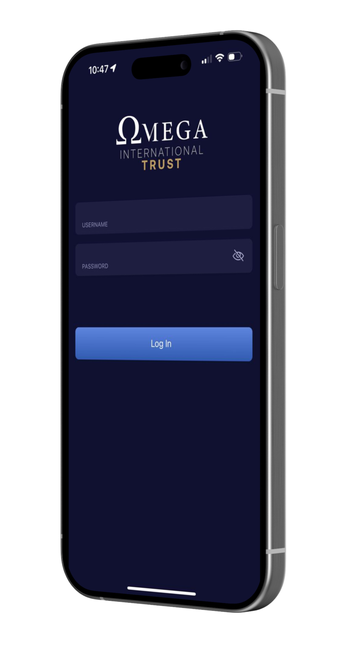 Application mockup on signin signup screen