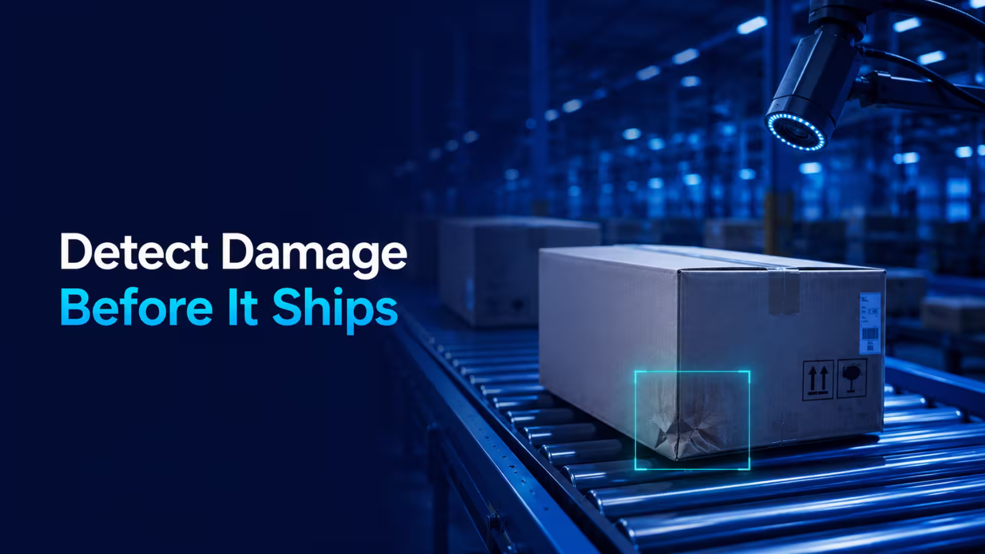 Package inspection and sorting in a warehouse, a key process in the logistics supply chain that can be optimized with automation.