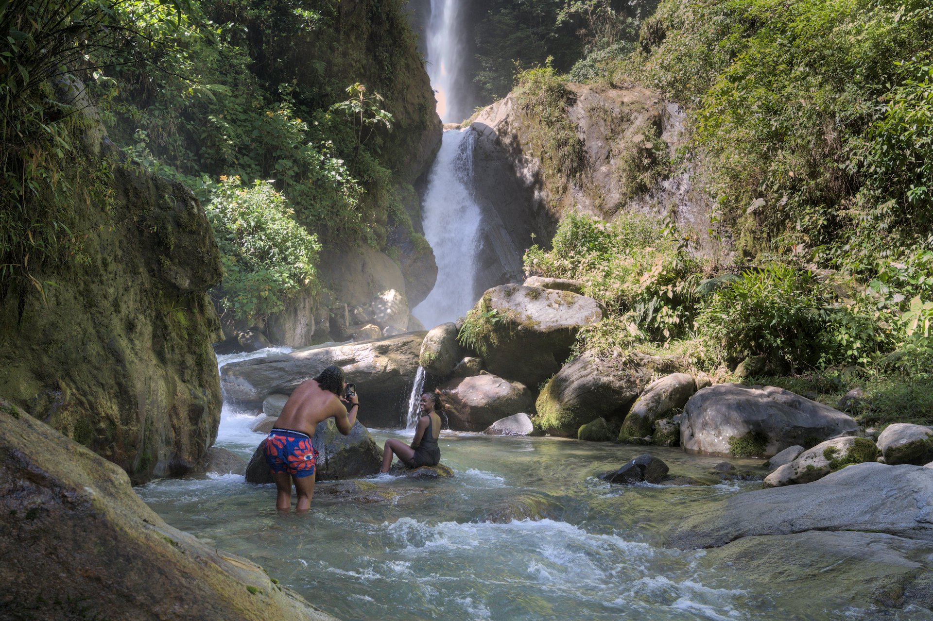 Machay Waterfall in Banos Ecuador
