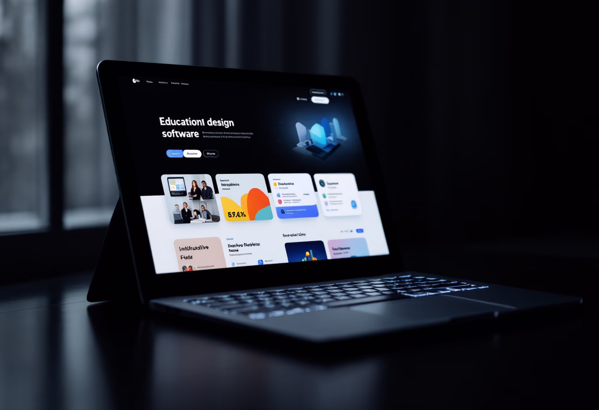 [interface] image of a computer showcasing educational software (for a edtech)