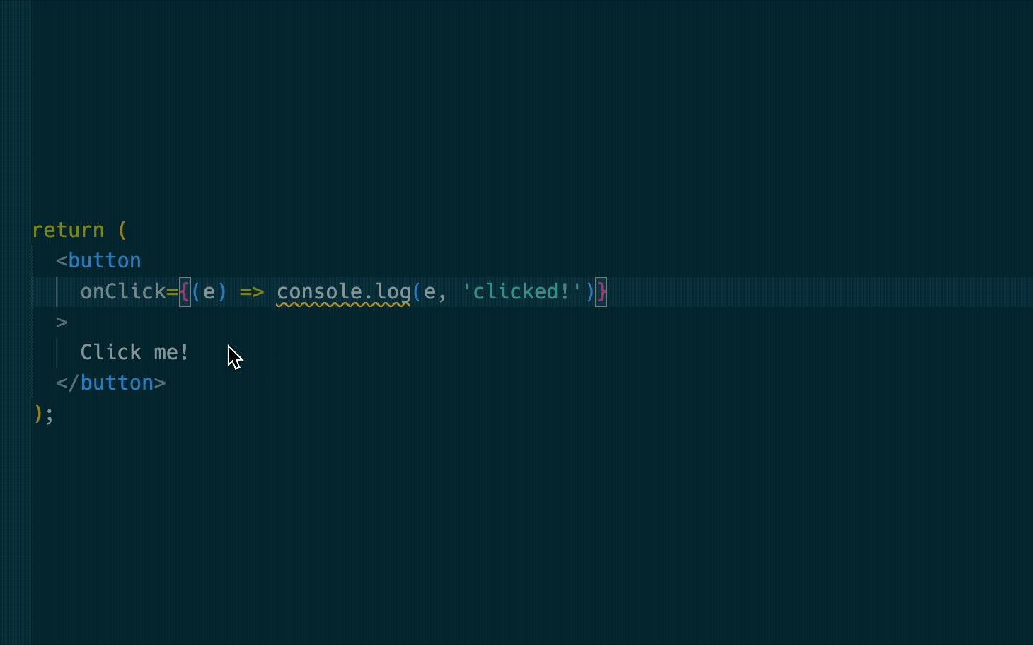 Event handler inline definition