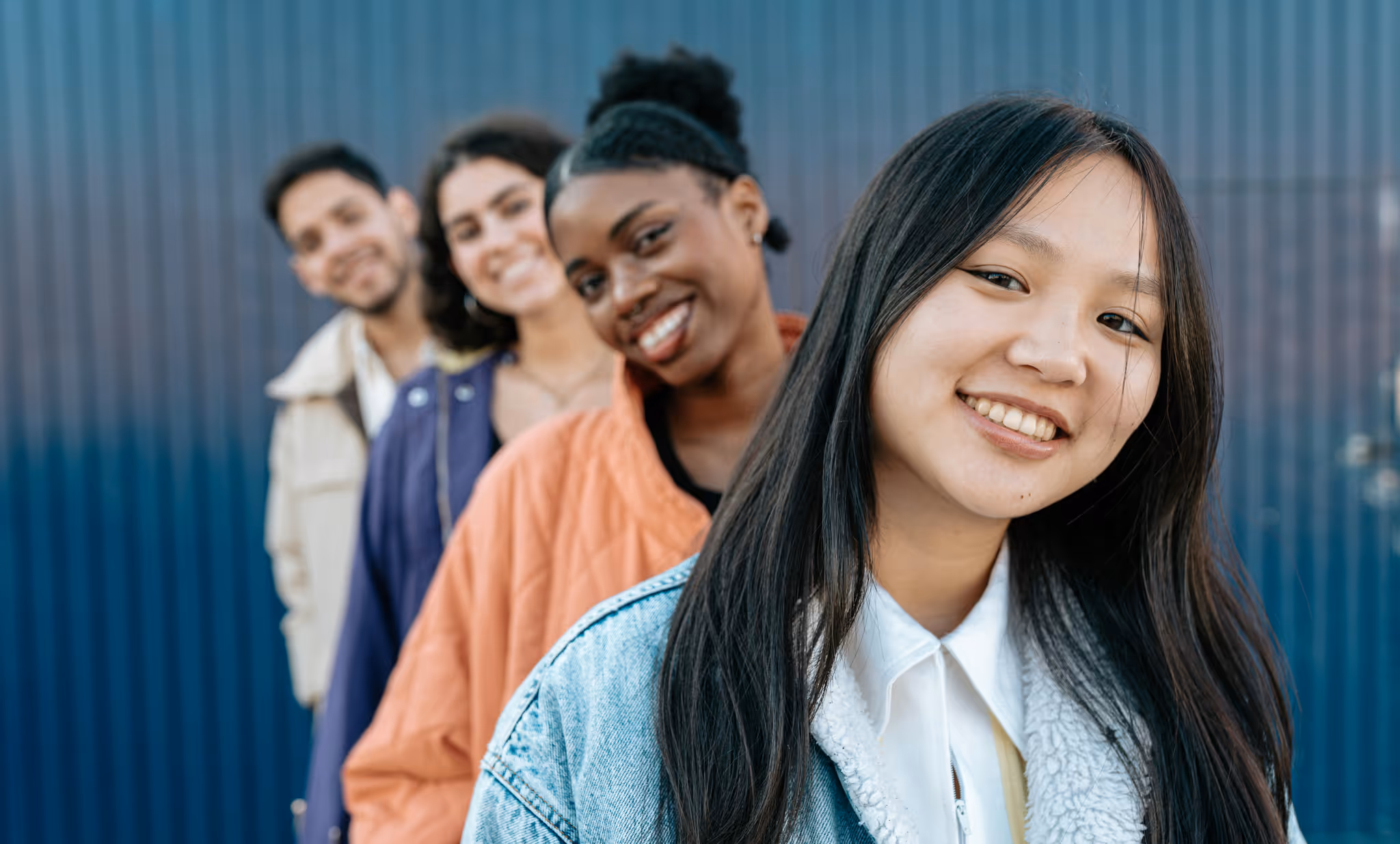 Diverse group of people smiling
