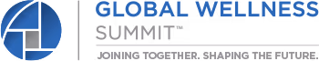 Global Wellness Summit logo with a circular blue icon and a vertical line separating the text reading 'Global Wellness Summit' and the tagline 'Shaping the Future of Global Wellness'.