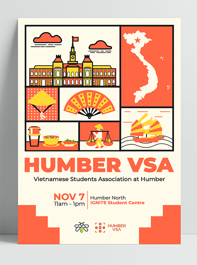 Poster design project created for Humber Vietnamese Student Association (VSA) by Minh Doan