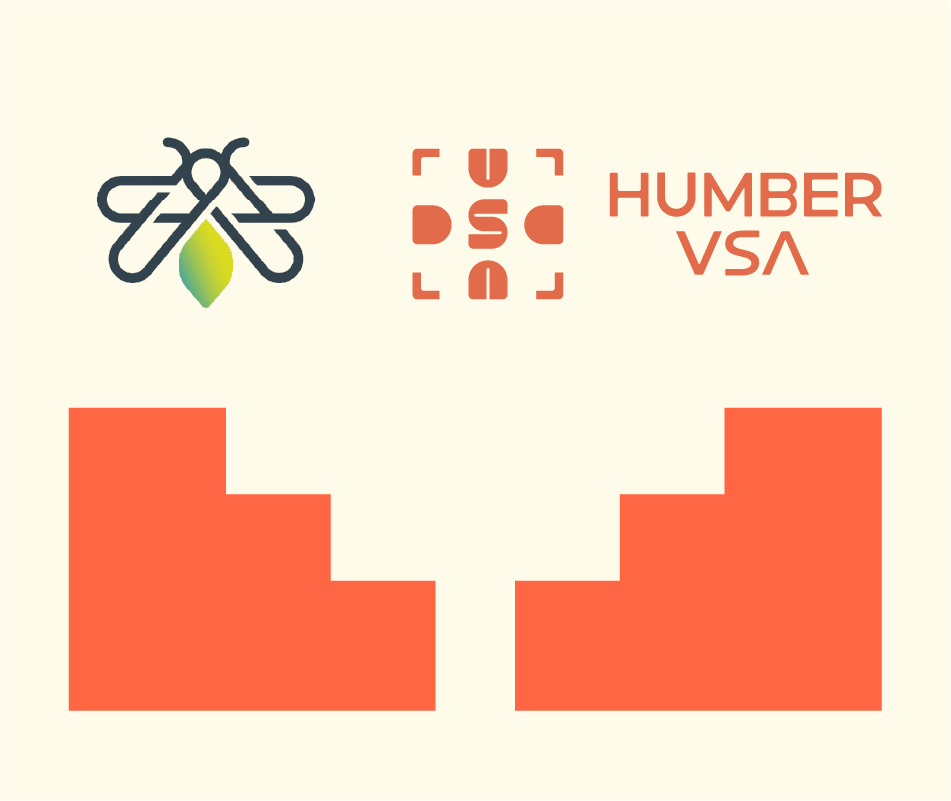 Humber VSA logo and brand graphic elements with Ignite logo
