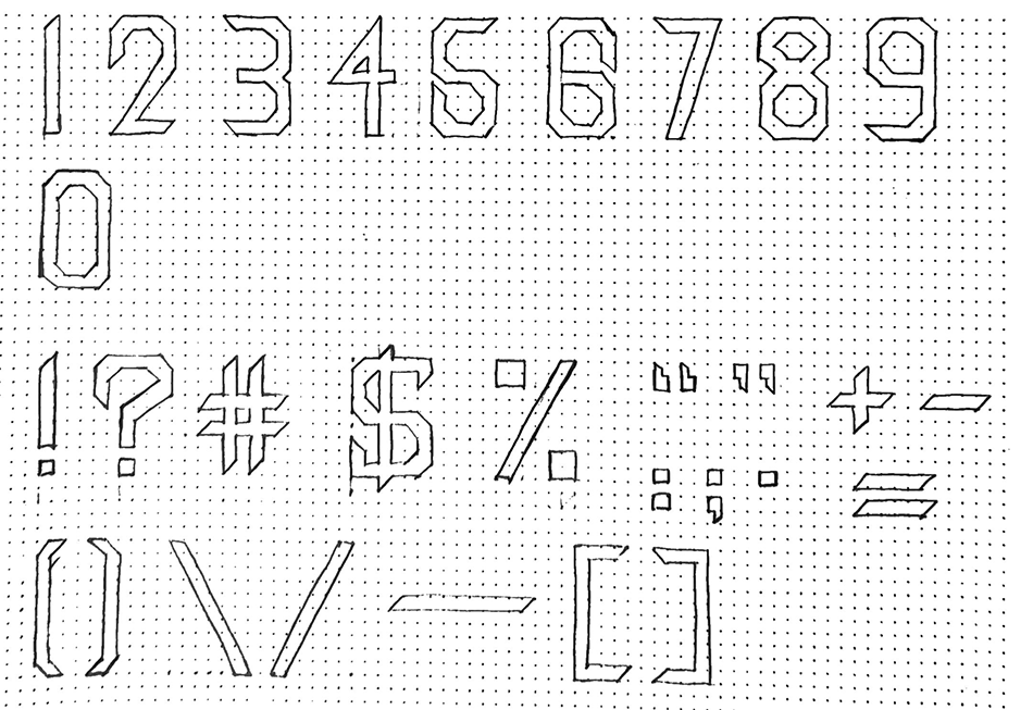 number and symbols sketch