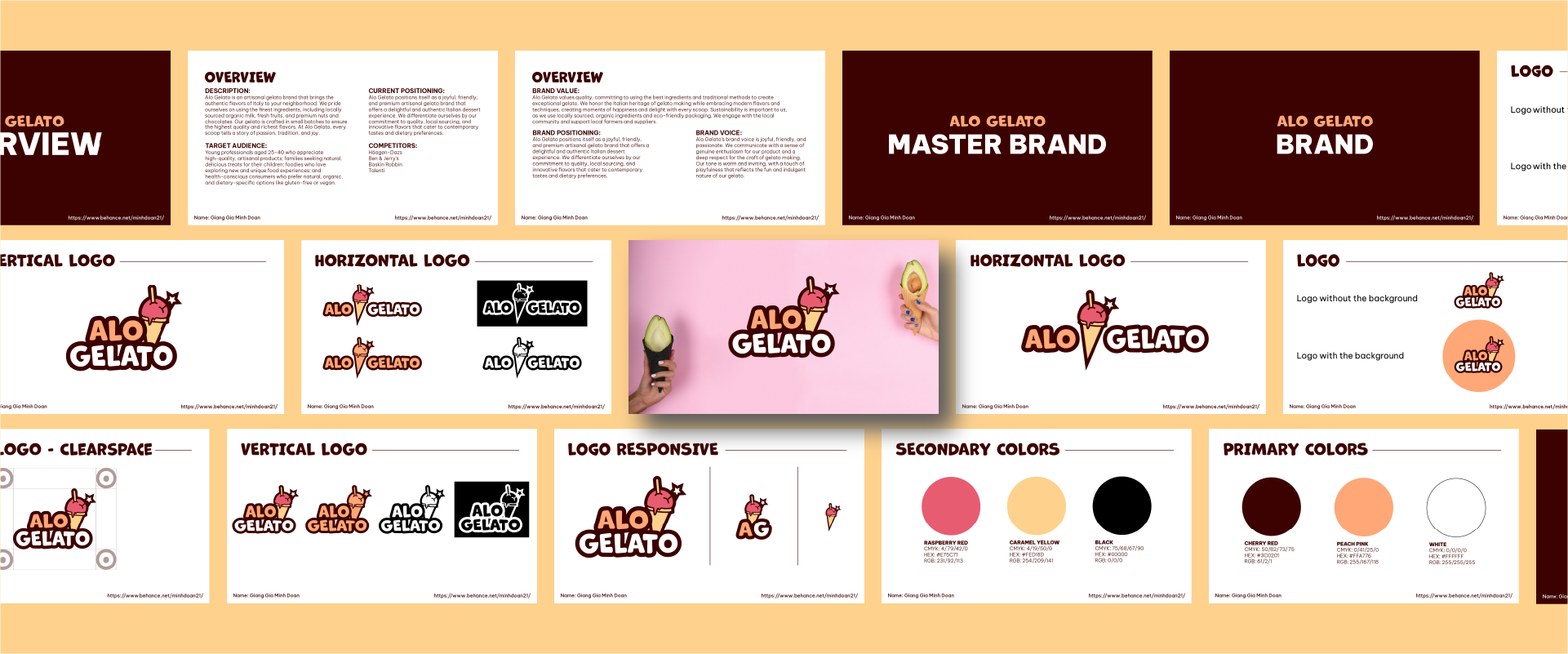 Alo Gelato brand guideline mockup