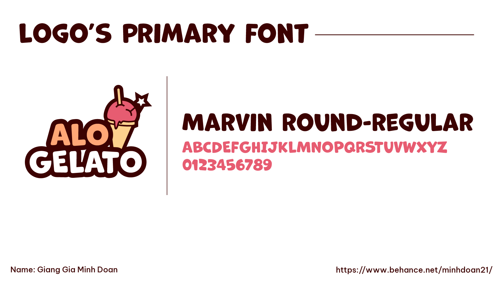 Alo Gelato logo's primary font