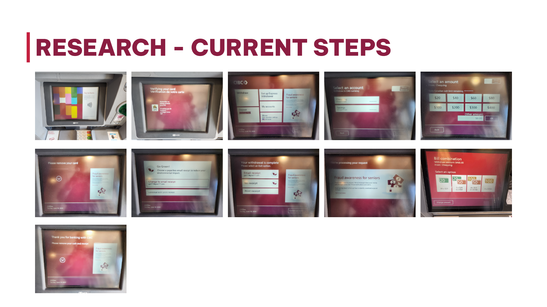 ATM current steps research