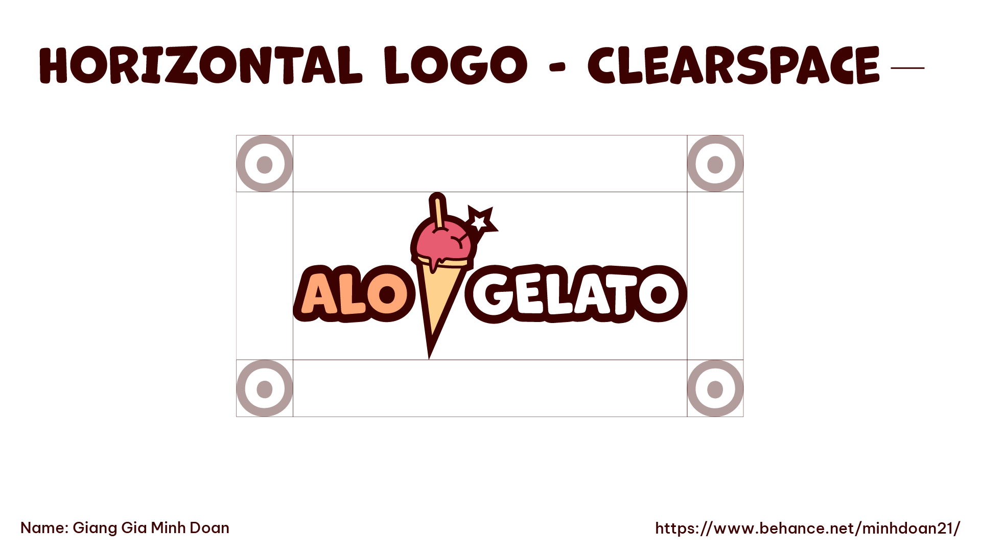 Alo Gelato horizontal logo clearspace
