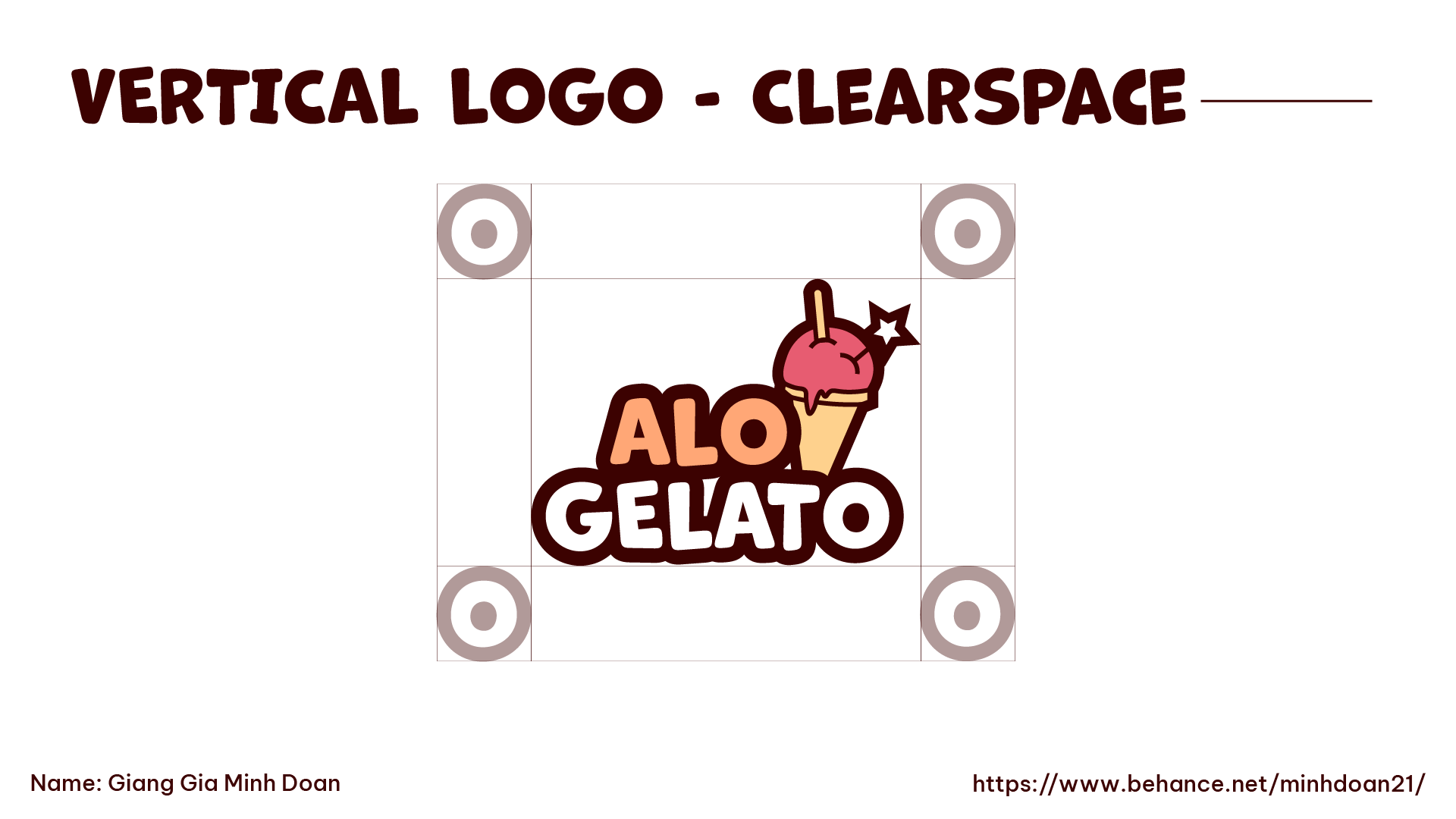 Alo Gelato vertical logo clearspace
