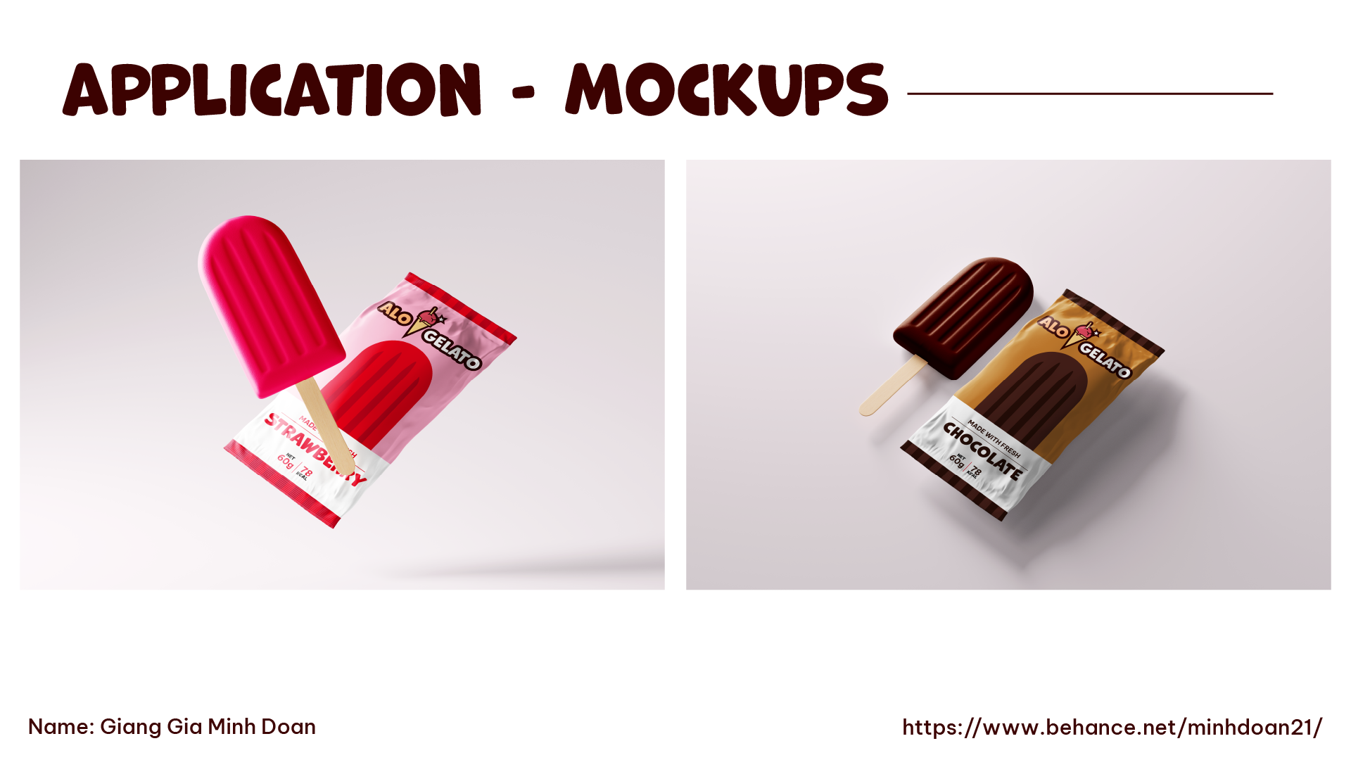 Alo Gelato packages mockup