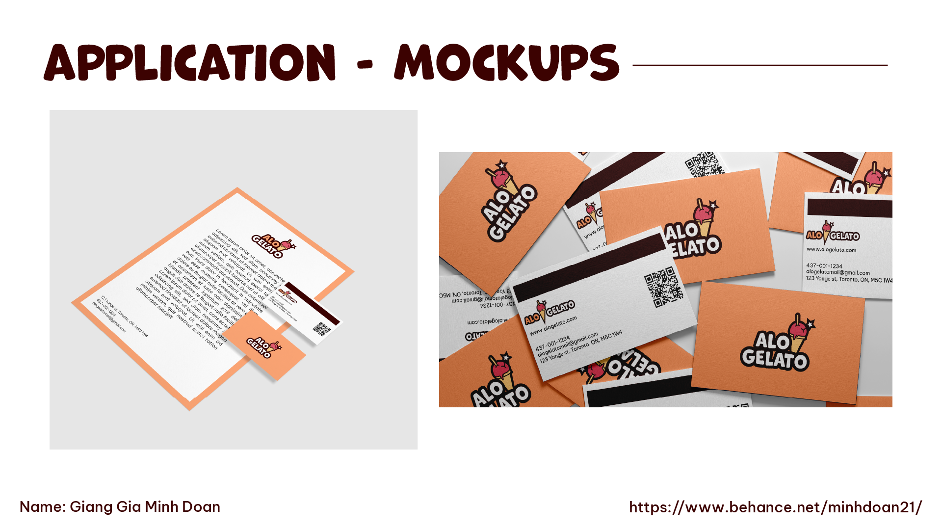Alo Gelato business card mockup