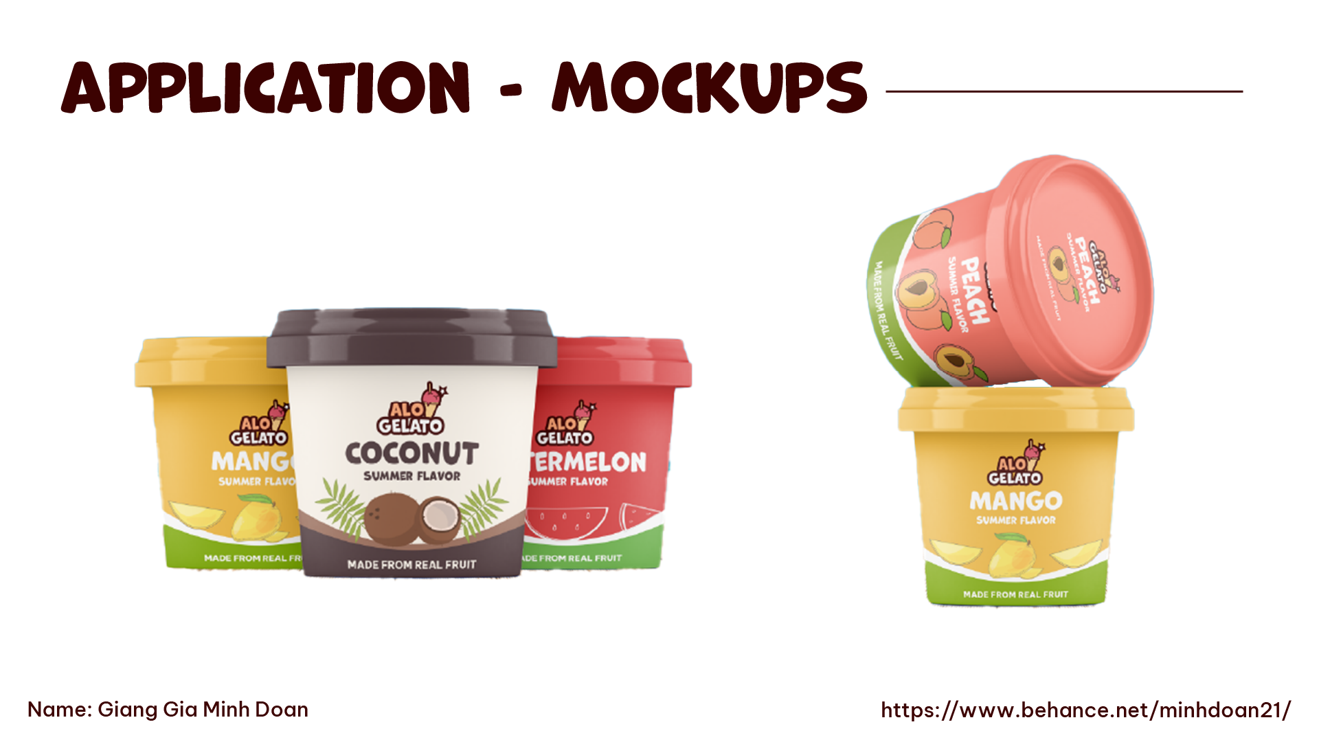 Alo Gelato packages mockup