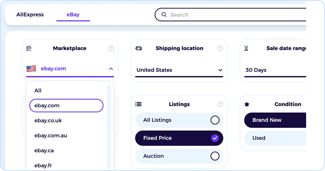 amazon to ebay dropshipping with ebay product research tool