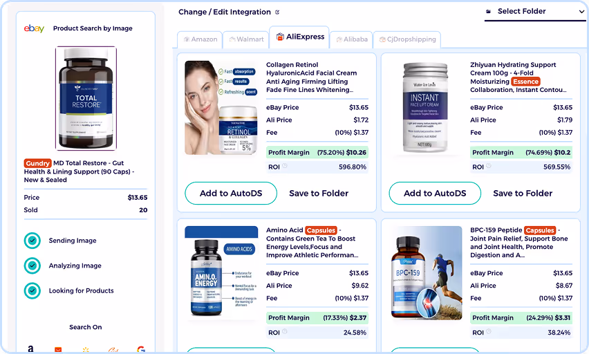 aliexpress to ebay dropshipping software product sourcing and matching tool