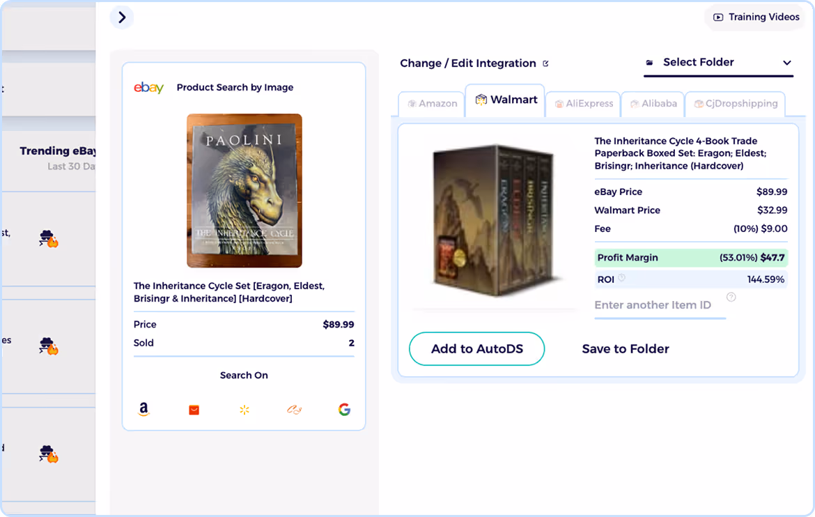 walmart to ebay dropshipping match walmart products with ebay pricing ROI profit margin