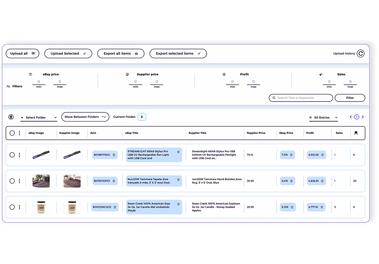 export ebay products from ebay bulk scanner