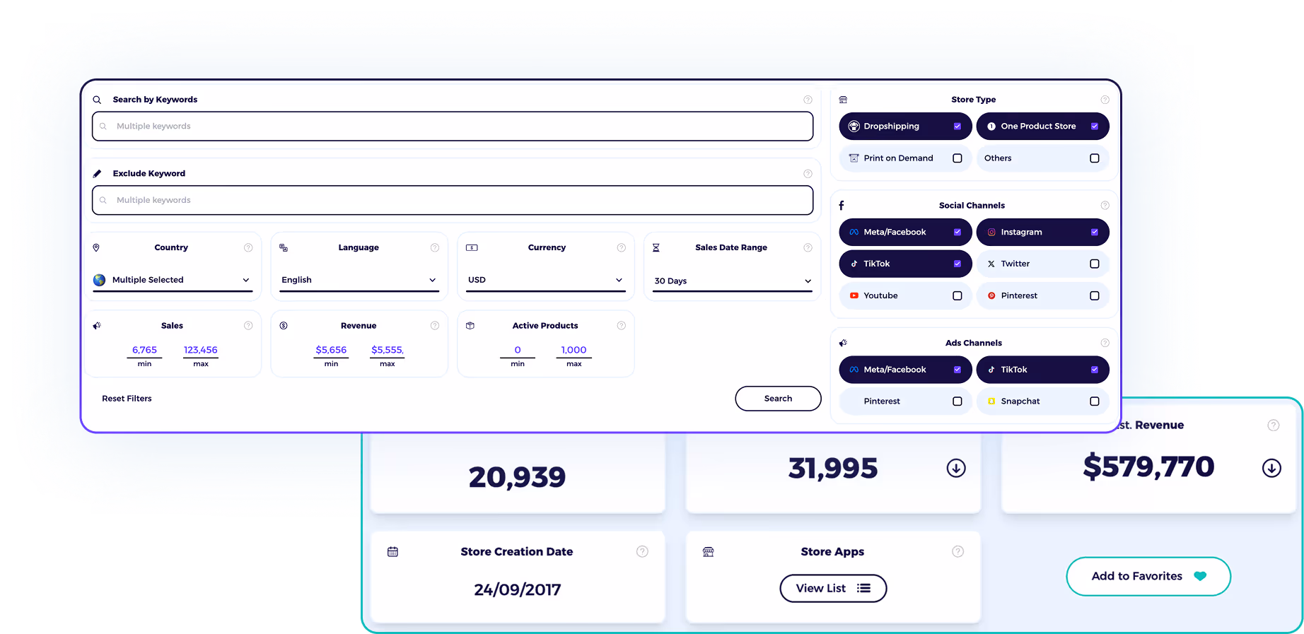 shopify store discovery and analysis