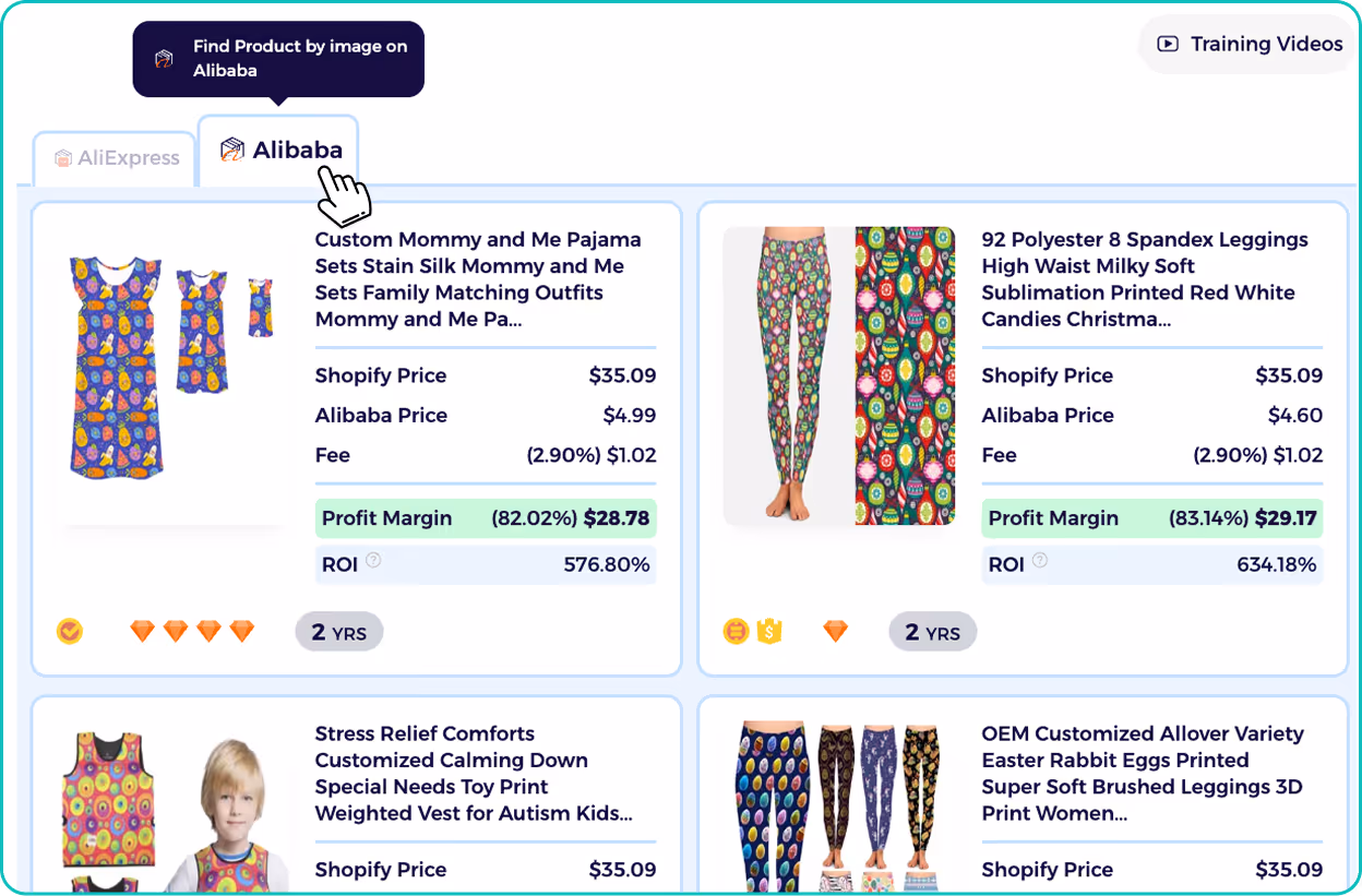 try alibaba shopify suppliers for shopify products at the same time