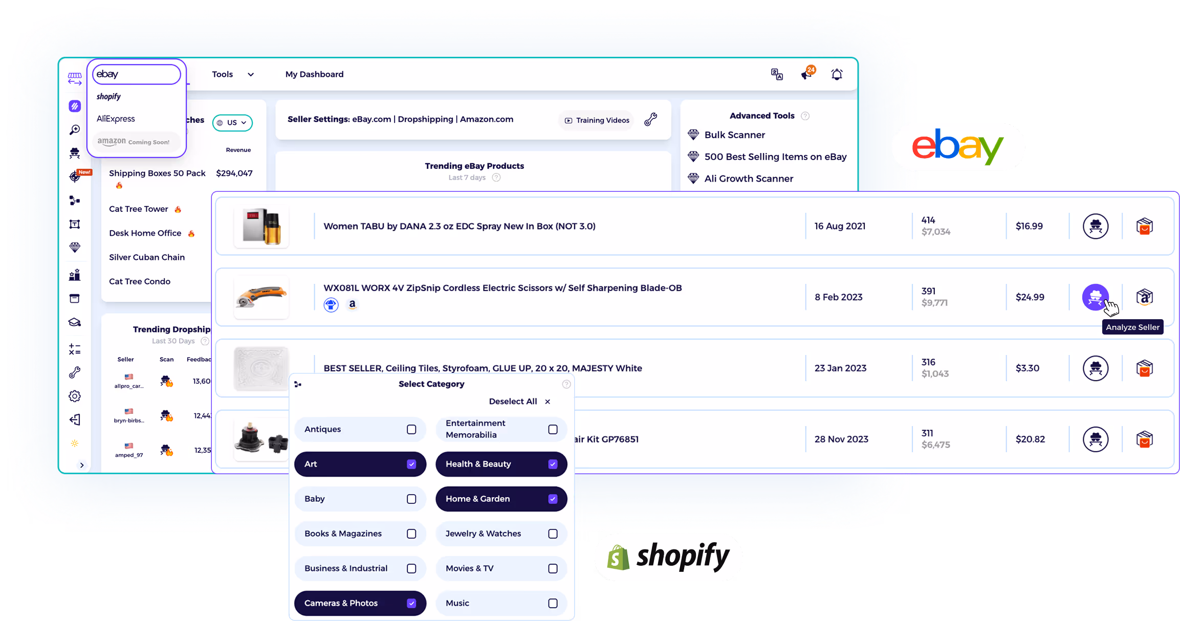 dropshipping ai tools for market insights and best selling products