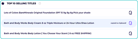 ebay keyword tool with top selling titles