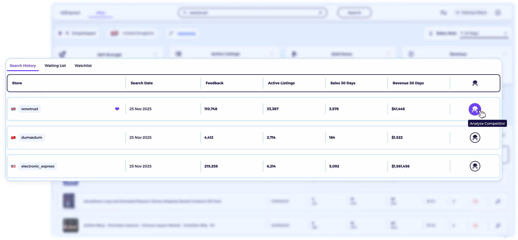ebay price tracker with competitor price insights