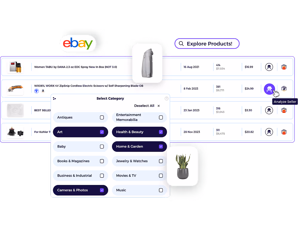 eBay Product Explorer Sales History