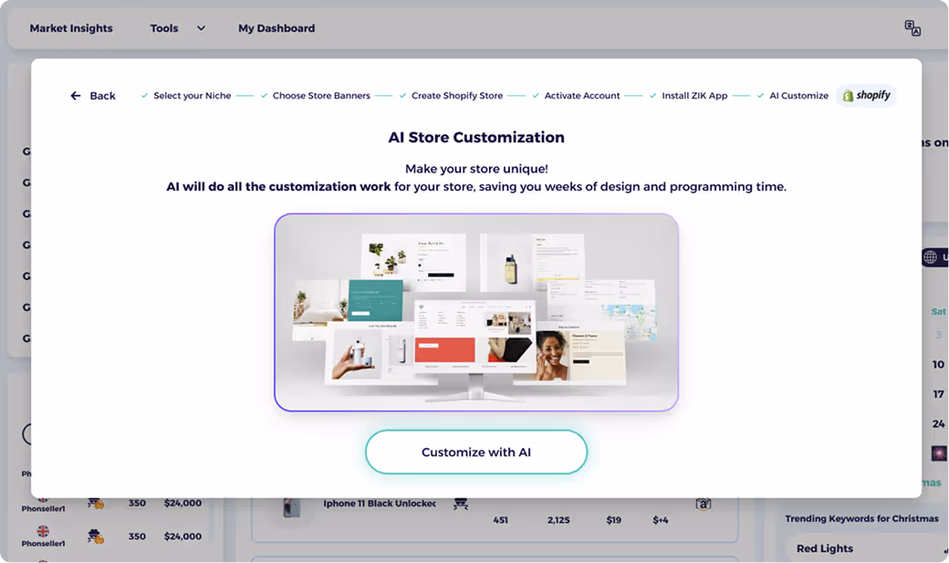 step 4 customize and launch your dropshipping store