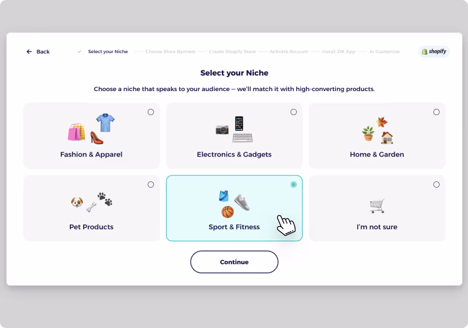 shopify website builder customization to niche selection