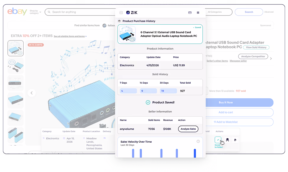 ebay chrome extension sold history and listings