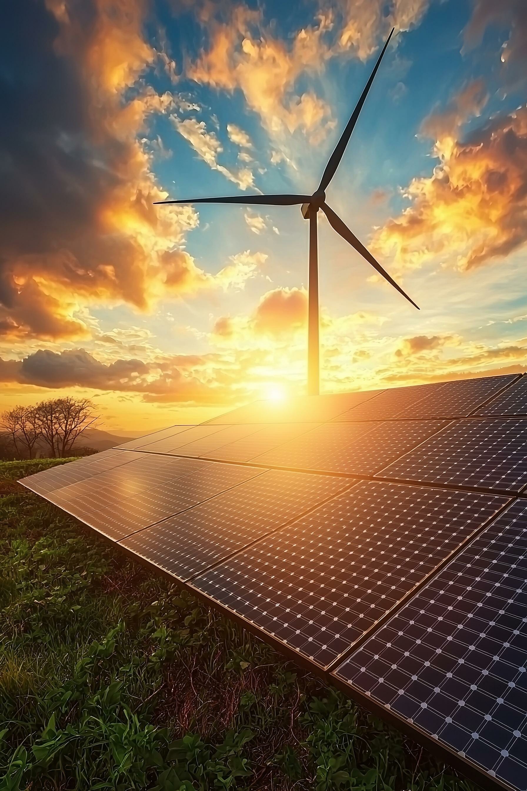 Image of windmill and solar panel