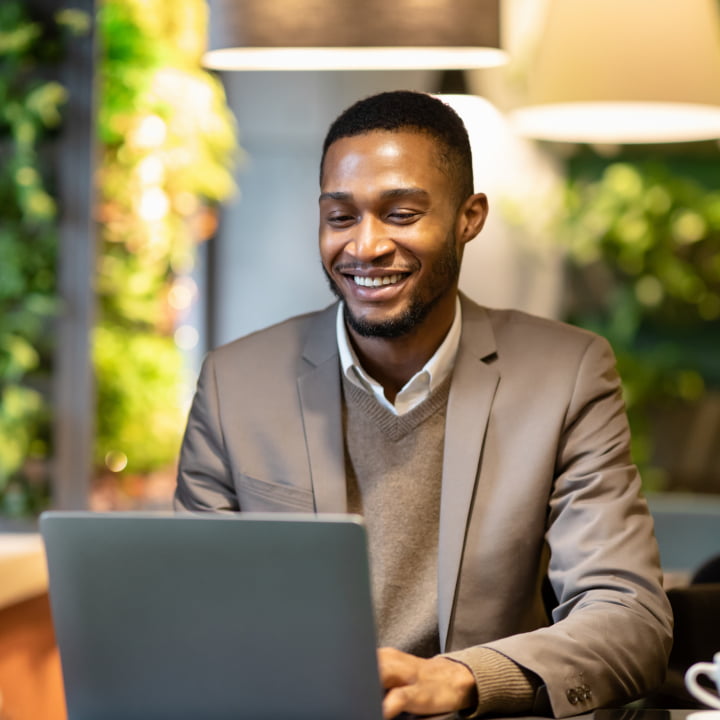A man on his laptop
