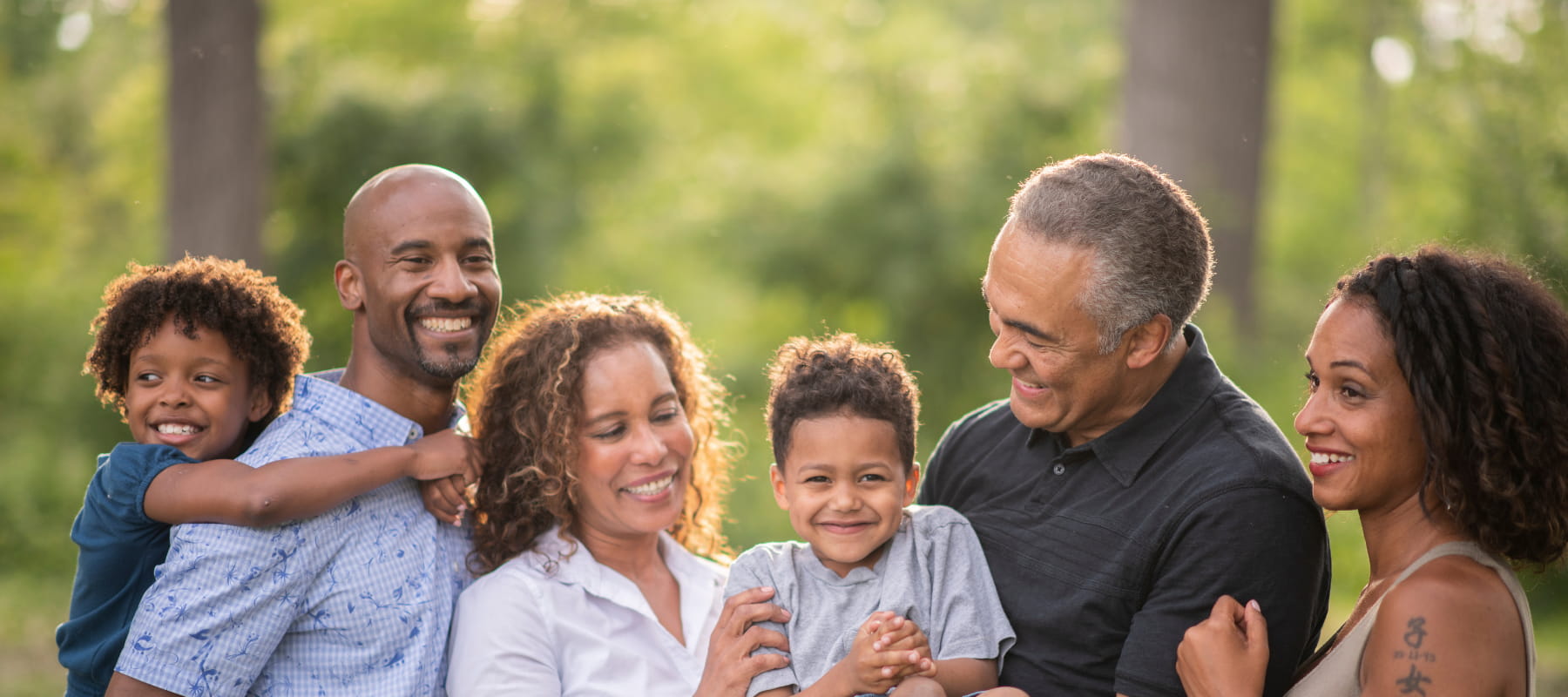 a family smiling together