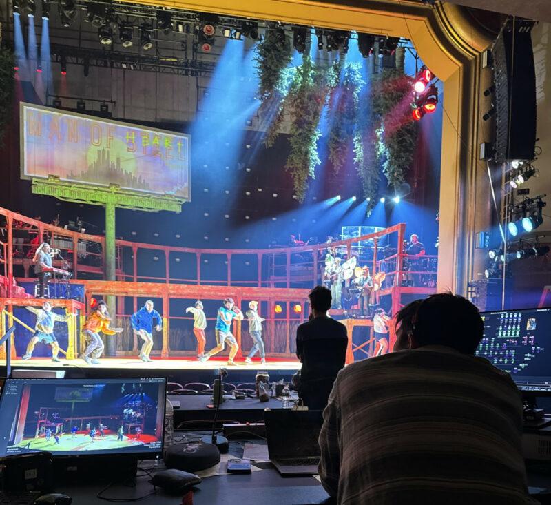 Brandon Stirling Baker during tech for ‘Illinoise’. Photo by Jess Creager