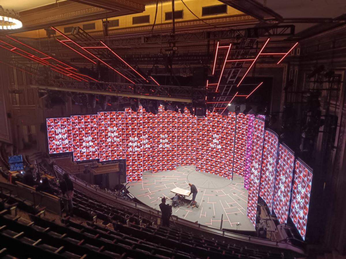 Large LED screens on the stage at Redwood on Broadway