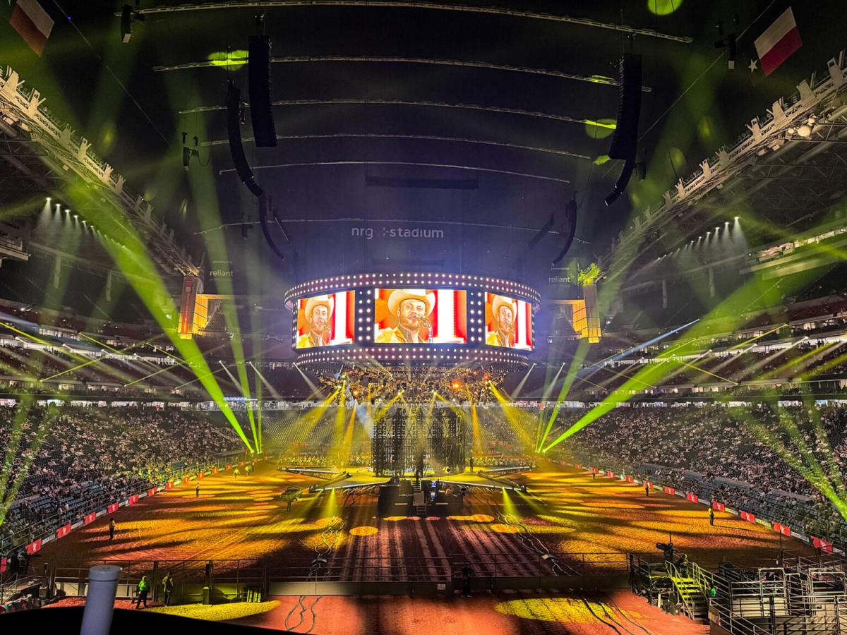 Lights lighting up the rodeo