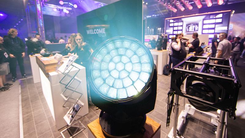 Light blue hued light illuminating a lit space.