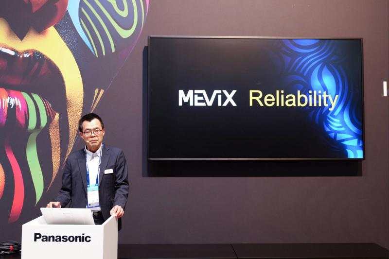 Image: Panasonic on-booth photo at ISE 2026 in Barcelona. Alt angle of CEO press conference keynote address.