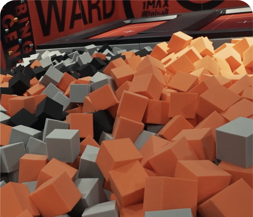 large bin of foam blocks