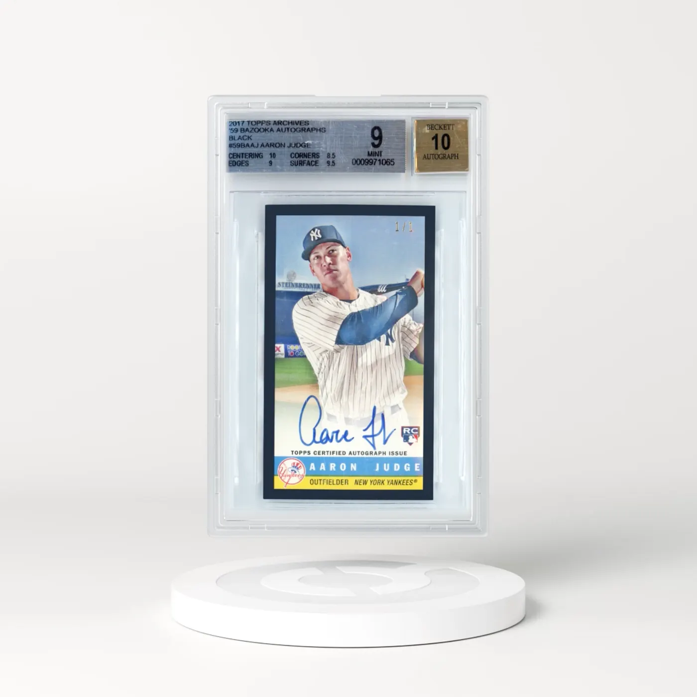 Aaron Judge 1-of-1 baseball card on the blockchain — Courtyard.io connected collectible
